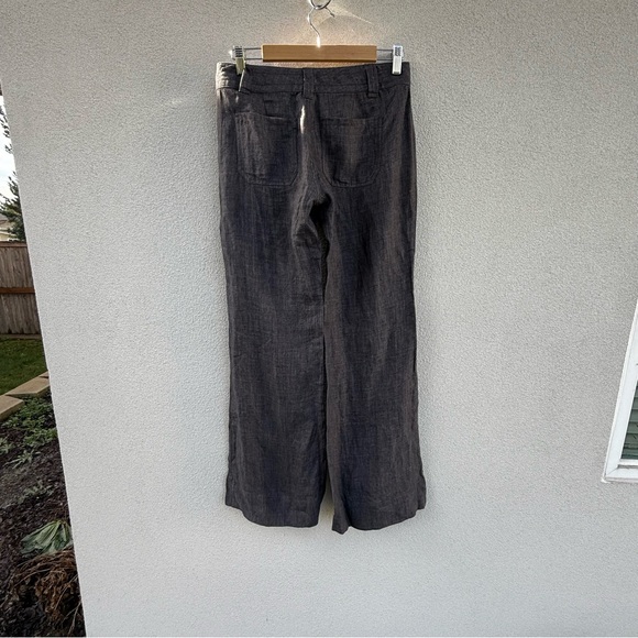 CAbi Slate Gray 100% Linen Flare Pant Size 4 #371 - Picture 5 of 6